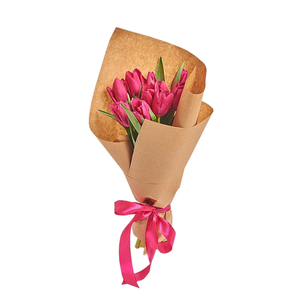 11 розовых тюльпанов
